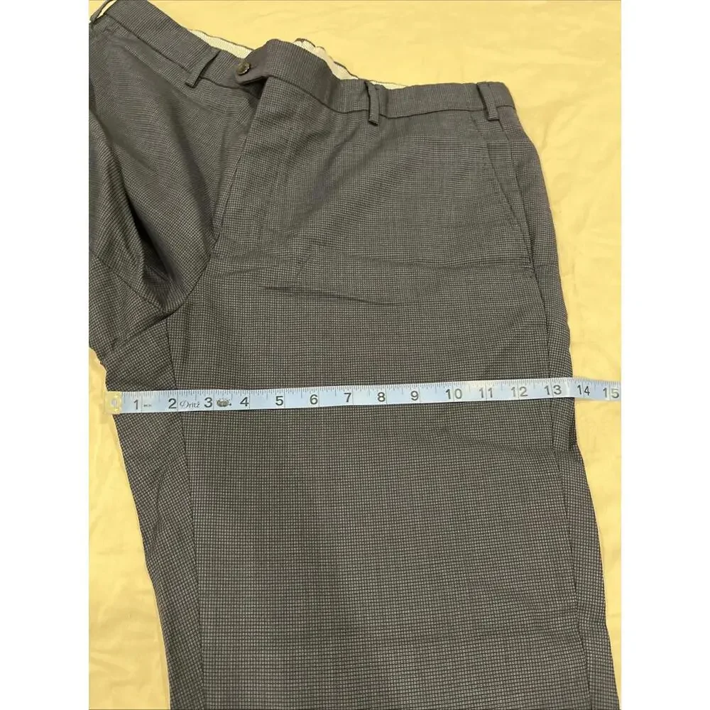 LUIGI BIANCHI MANTOVA LBM MENS DRESS PANTS 38x27 BLUE PATTERN MADE IN ITALY VGC!